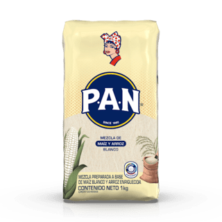 Harina de maíz blanco y arroz - PAN Paquete 1 kg